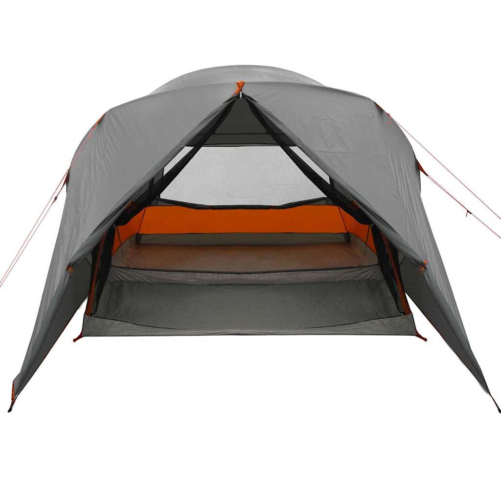 vidaXL Dome Tent 6-Person with Roof Grey and Orange 500 x 314 x 206 cm