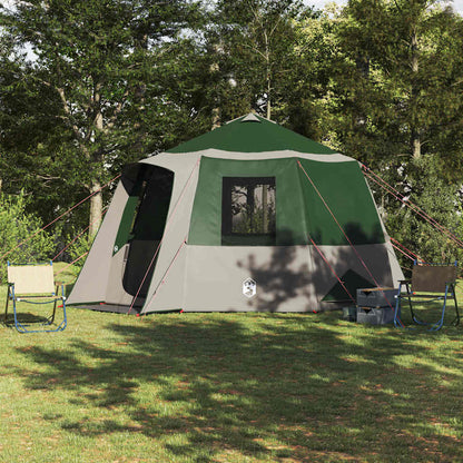 vidaXL Cabin Tent 12-Person 10-Person Green and White - 405 x 405 x 273 cm