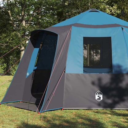 vidaXL Cabin Tent 12-Person 10-Person Blue and Grey - 405 x 405 x 273 cm