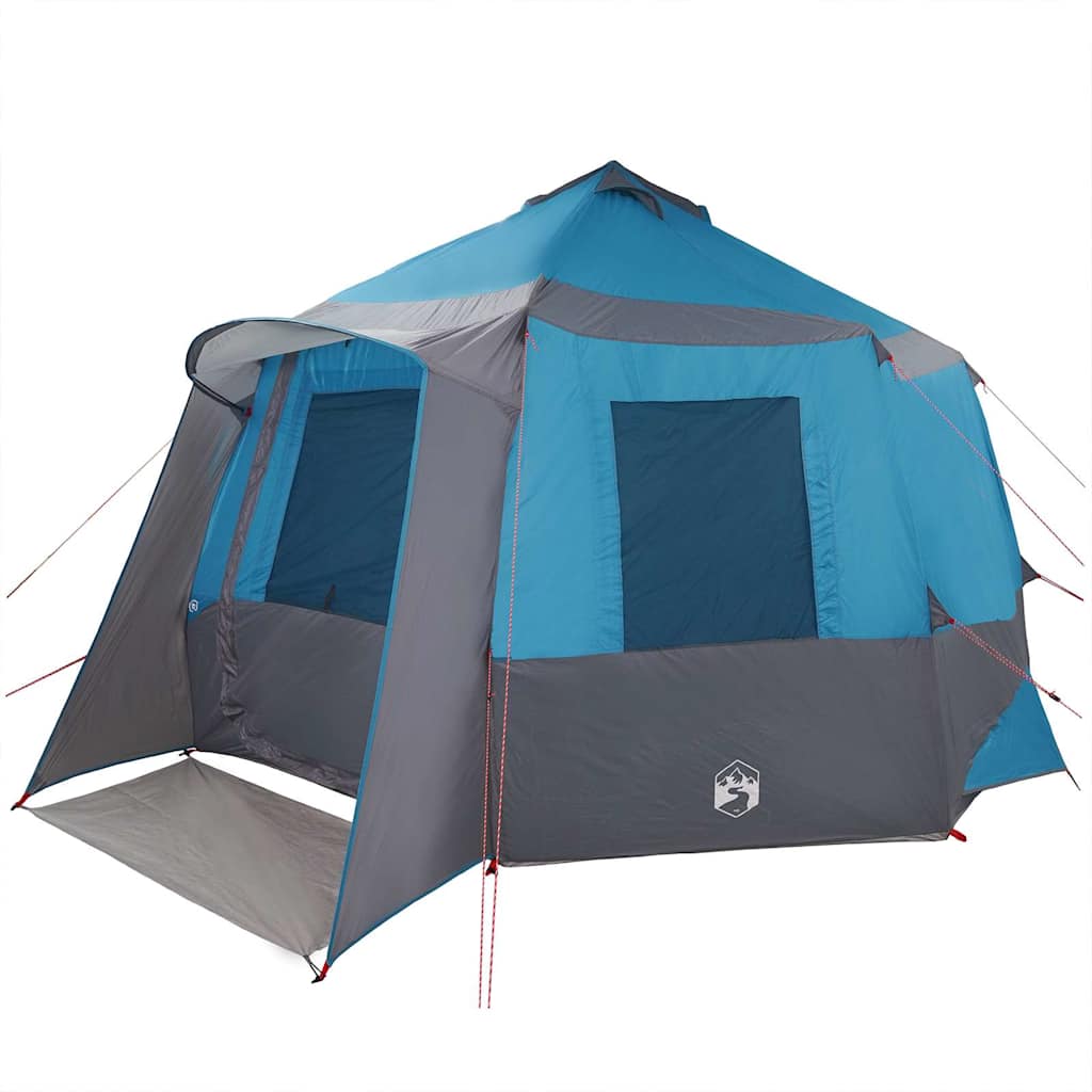 vidaXL Cabin Tent 12-Person 10-Person Blue and Grey - 405 x 405 x 273 cm