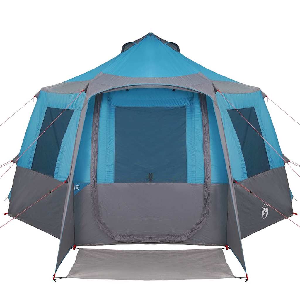 vidaXL Cabin Tent 12-Person 10-Person Blue and Grey - 405 x 405 x 273 cm