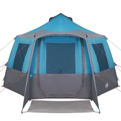 vidaXL Cabin Tent 12-Person 10-Person Blue and Grey - 405 x 405 x 273 cm