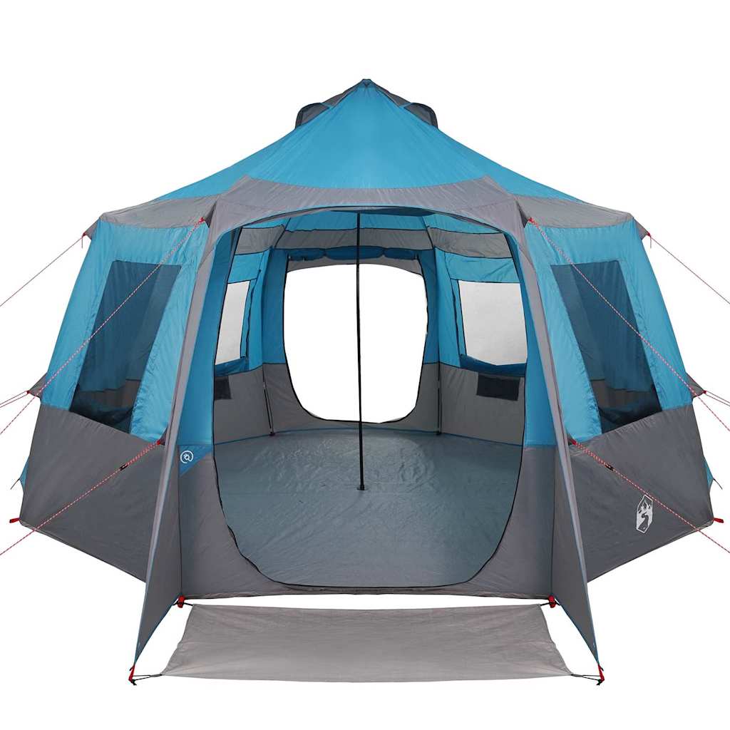 vidaXL Cabin Tent 12-Person 10-Person Blue and Grey - 405 x 405 x 273 cm
