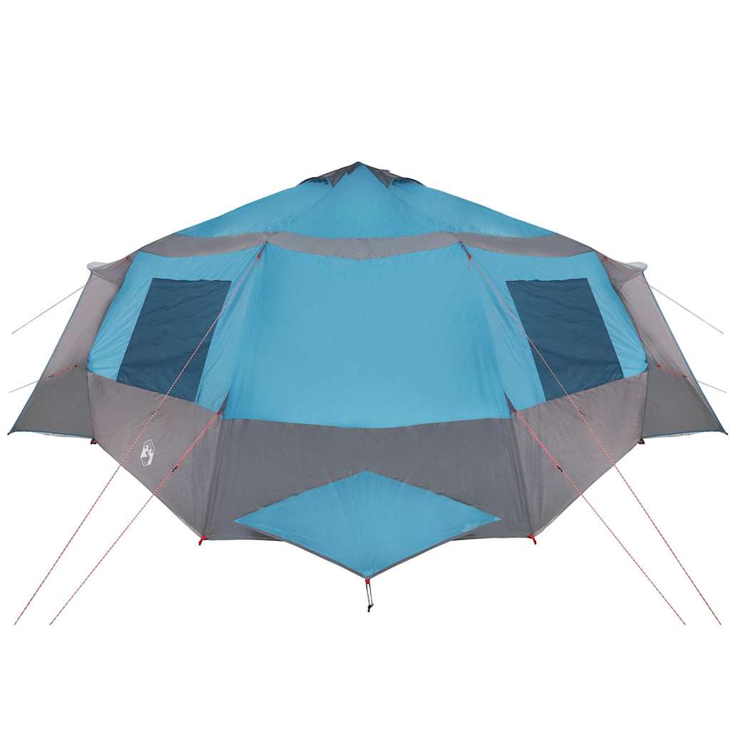 vidaXL Cabin Tent 12-Person 10-Person Blue and Grey - 405 x 405 x 273 cm