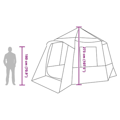 vidaXL Cabin Tent 12-Person 10-Person Blue and Grey - 405 x 405 x 273 cm