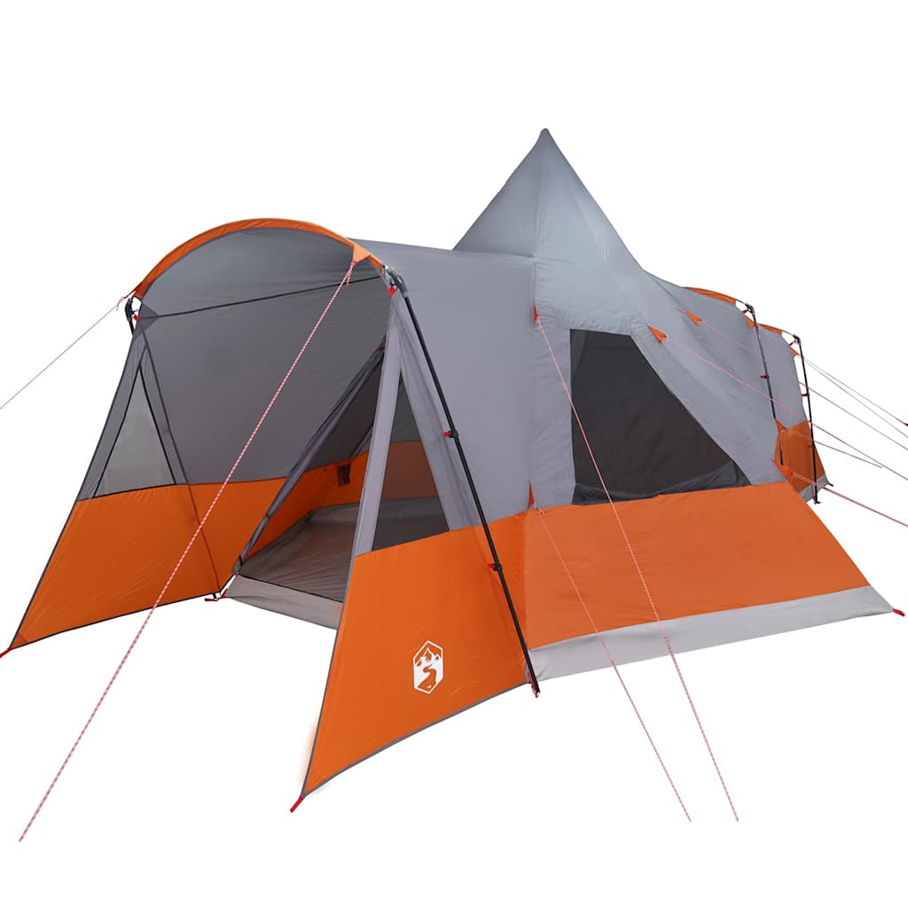 vidaXL Teepee Tent 8-Person 8-Person Grey and Orange - 720 x 465 x 295 cm