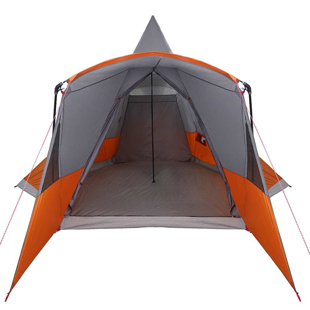 vidaXL Teepee Tent 8-Person 8-Person Grey and Orange - 720 x 465 x 295 cm