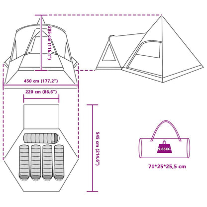 vidaXL Teepee Tent 5-Person 5-Person Blue - 545 x 450 x 295 cm