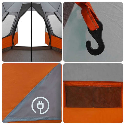 vidaXL Teepee Tent 5-Person 5-Person Grey and Orange - 545 x 450 x 295 cm