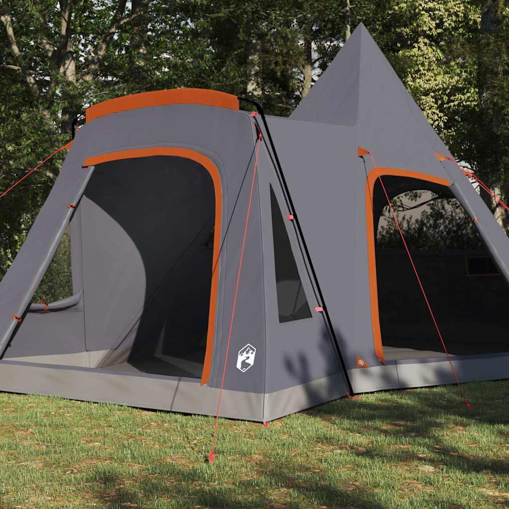 vidaXL Teepee Tent 5-Person 5-Person Grey and Orange - 545 x 450 x 295 cm
