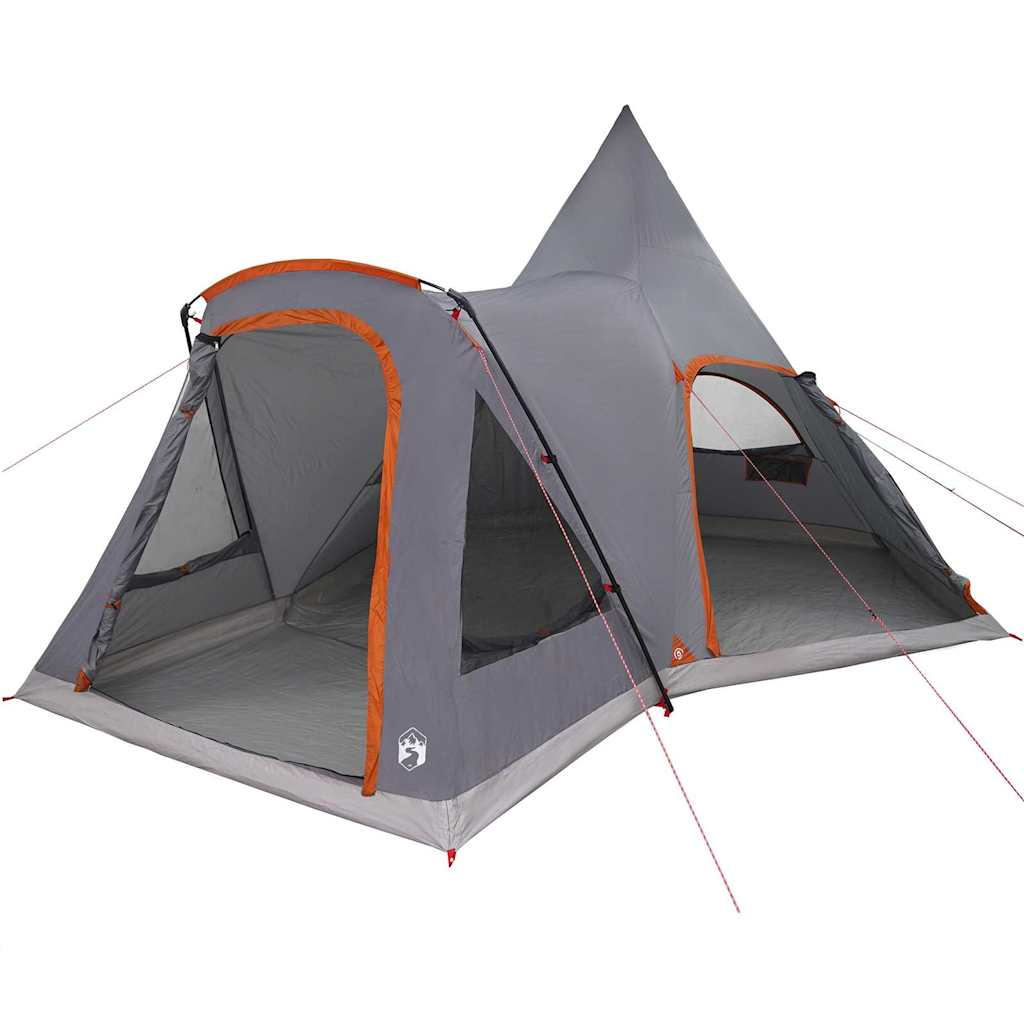 vidaXL Teepee Tent 5-Person 5-Person Grey and Orange - 545 x 450 x 295 cm