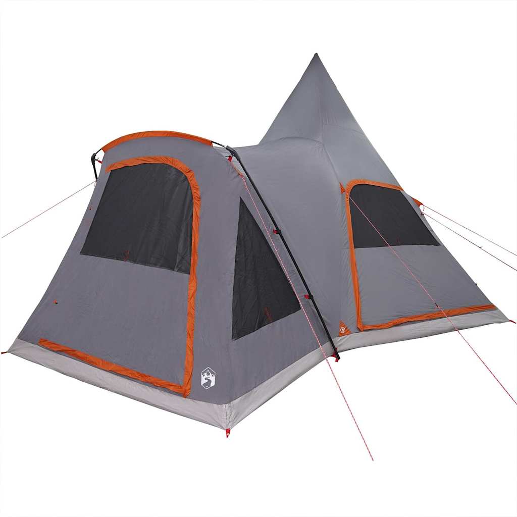 vidaXL Teepee Tent 5-Person 5-Person Grey and Orange - 545 x 450 x 295 cm