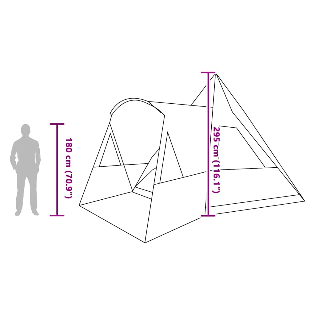 vidaXL Teepee Tent 5-Person 5-Person Grey and Orange - 545 x 450 x 295 cm
