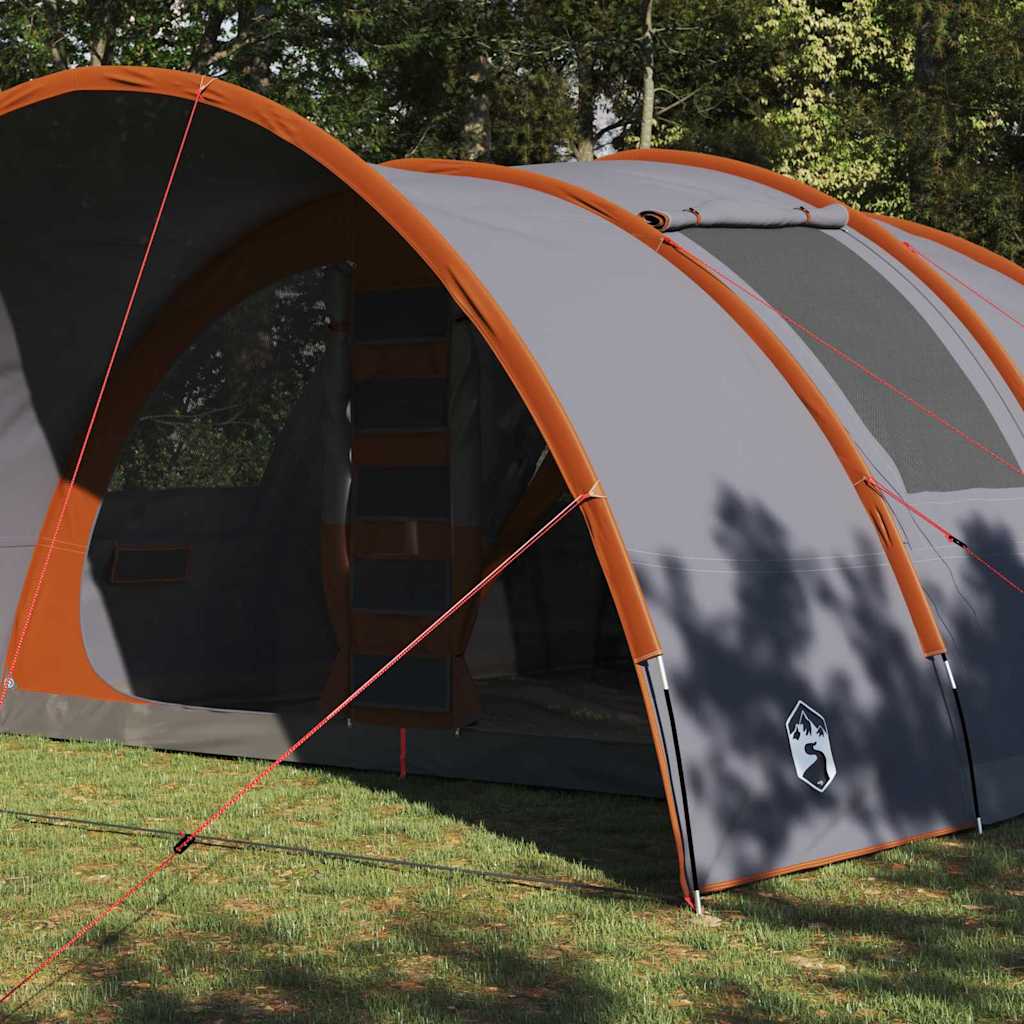 vidaXL Tunnel Tent 8-Person 8-Person Grey and Orange - 710 x 460 x 245 cm