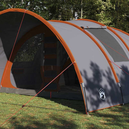vidaXL Tunnel Tent 8-Person 8-Person Grey and Orange - 710 x 460 x 245 cm