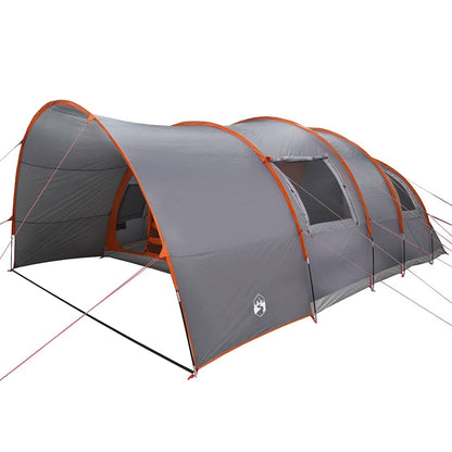 vidaXL Tunnel Tent 8-Person 8-Person Grey and Orange - 710 x 460 x 245 cm