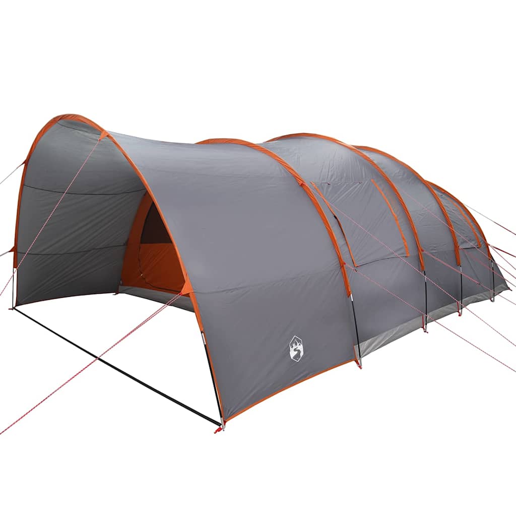 vidaXL Tunnel Tent 8-Person 8-Person Grey and Orange - 710 x 460 x 245 cm