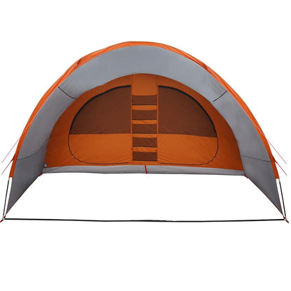 vidaXL Tunnel Tent 8-Person 8-Person Grey and Orange - 710 x 460 x 245 cm