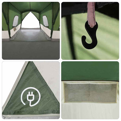 vidaXL Tent 16-Person with Roof with Storage Green 680 x 510 x 210 cm