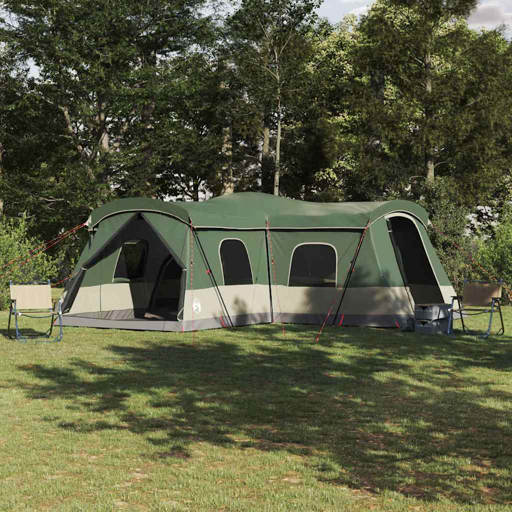 vidaXL Tent 16-Person with Roof with Storage Green 680 x 510 x 210 cm