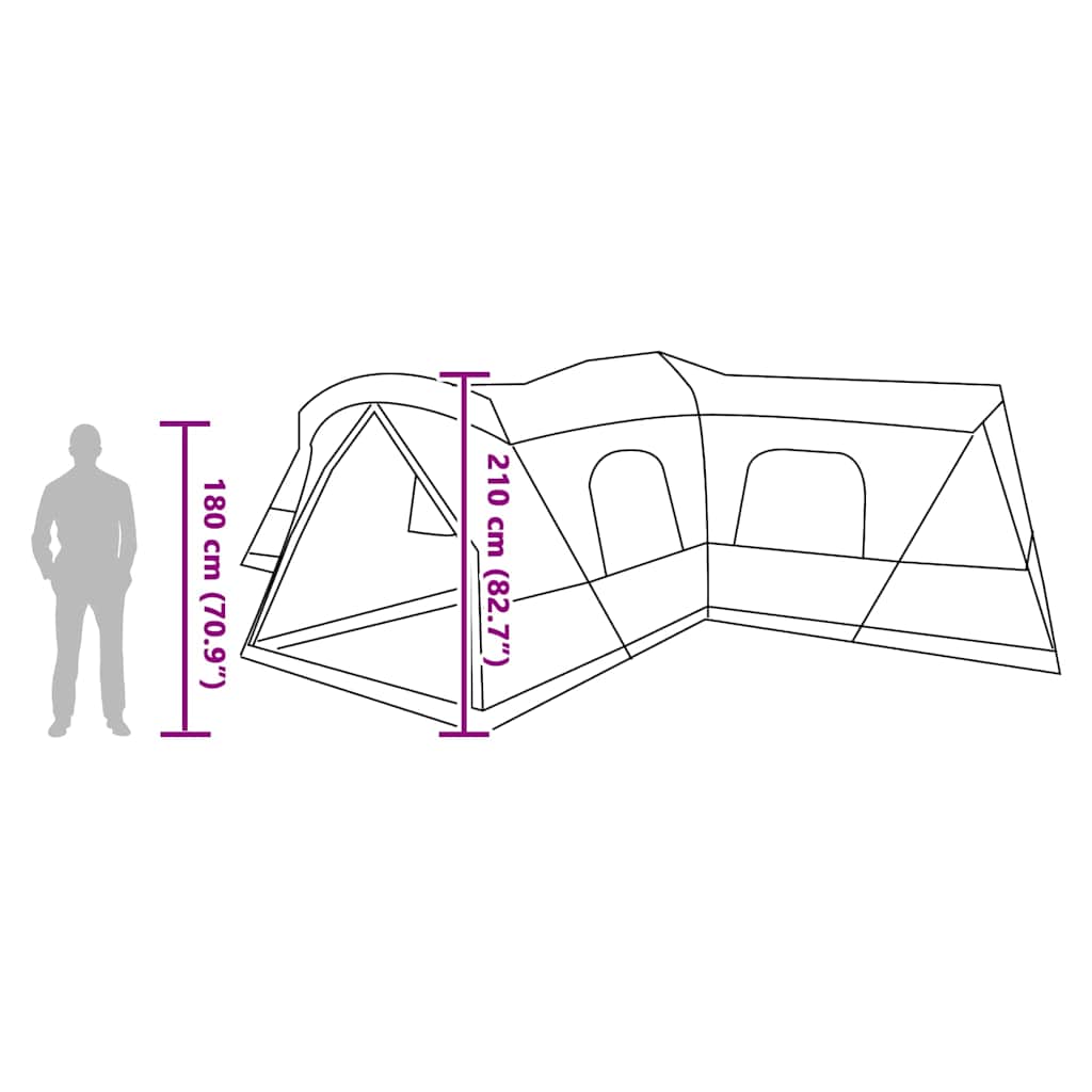 vidaXL Tent 16-Person with Roof with Storage Blue 680 x 510 x 210 cm