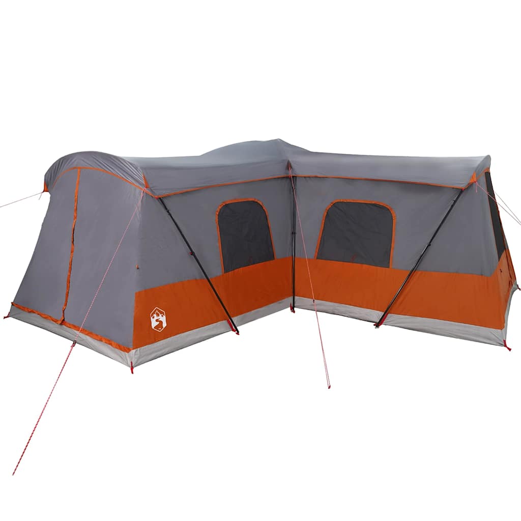vidaXL Tent 16-Person with Roof Grey and Orange 680 x 510 x 210 cm