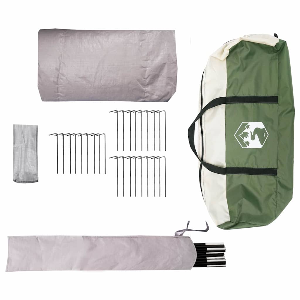 vidaXL Teepee Tent 3-Person 3-Person Green and Grey - 312 x 312 x 197 cm