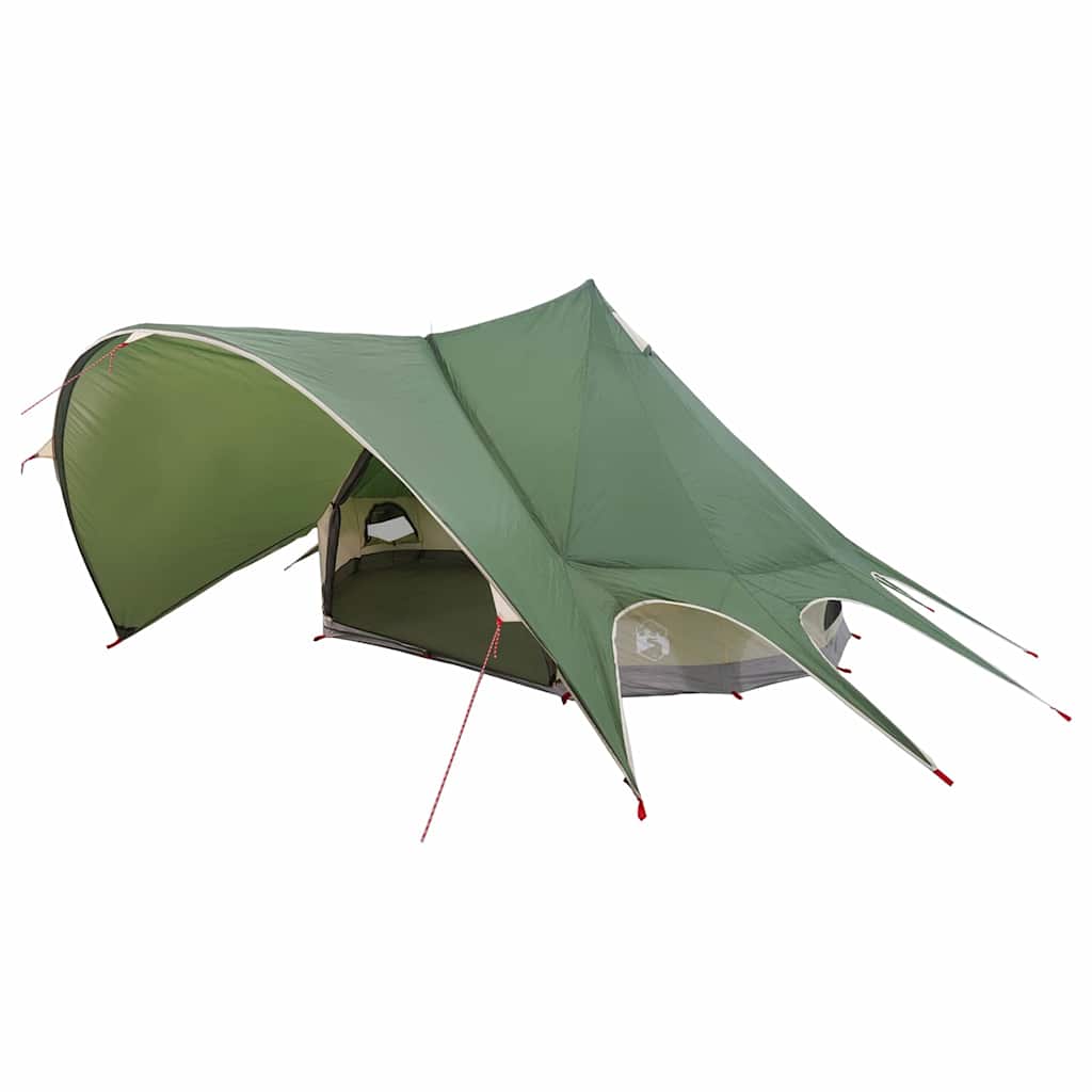 vidaXL Teepee Tent 3-Person 3-Person Green and Grey - 312 x 312 x 197 cm