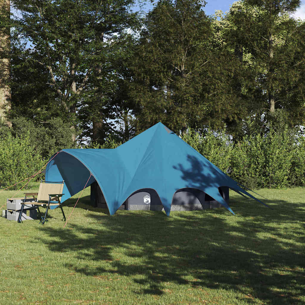 vidaXL Teepee Tent 3-Person 3-Person Blue and Grey - 312 x 312 x 197 cm