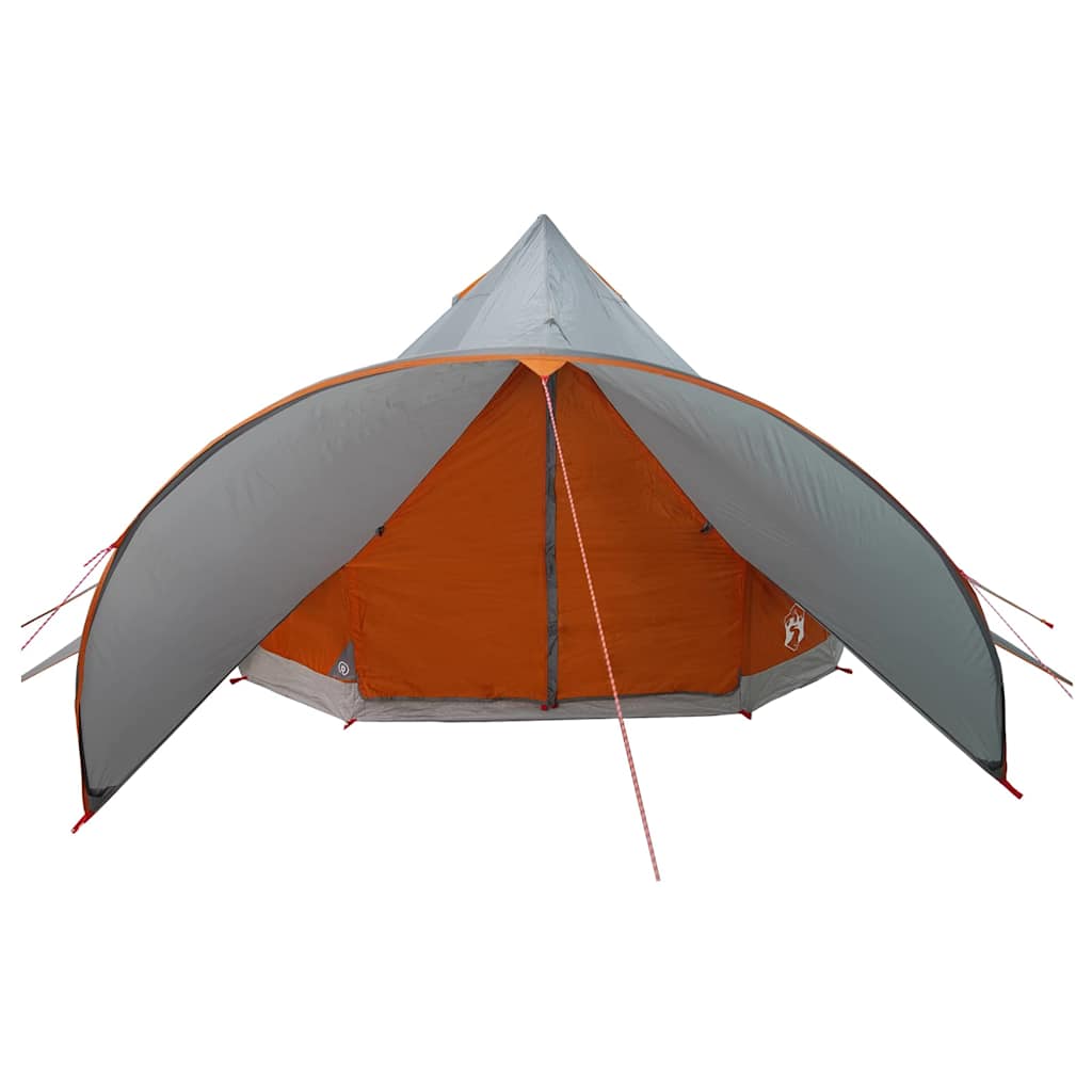 vidaXL Teepee Tent 3-Person 3-Person Grey and Orange - 312 x 312 x 197 cm
