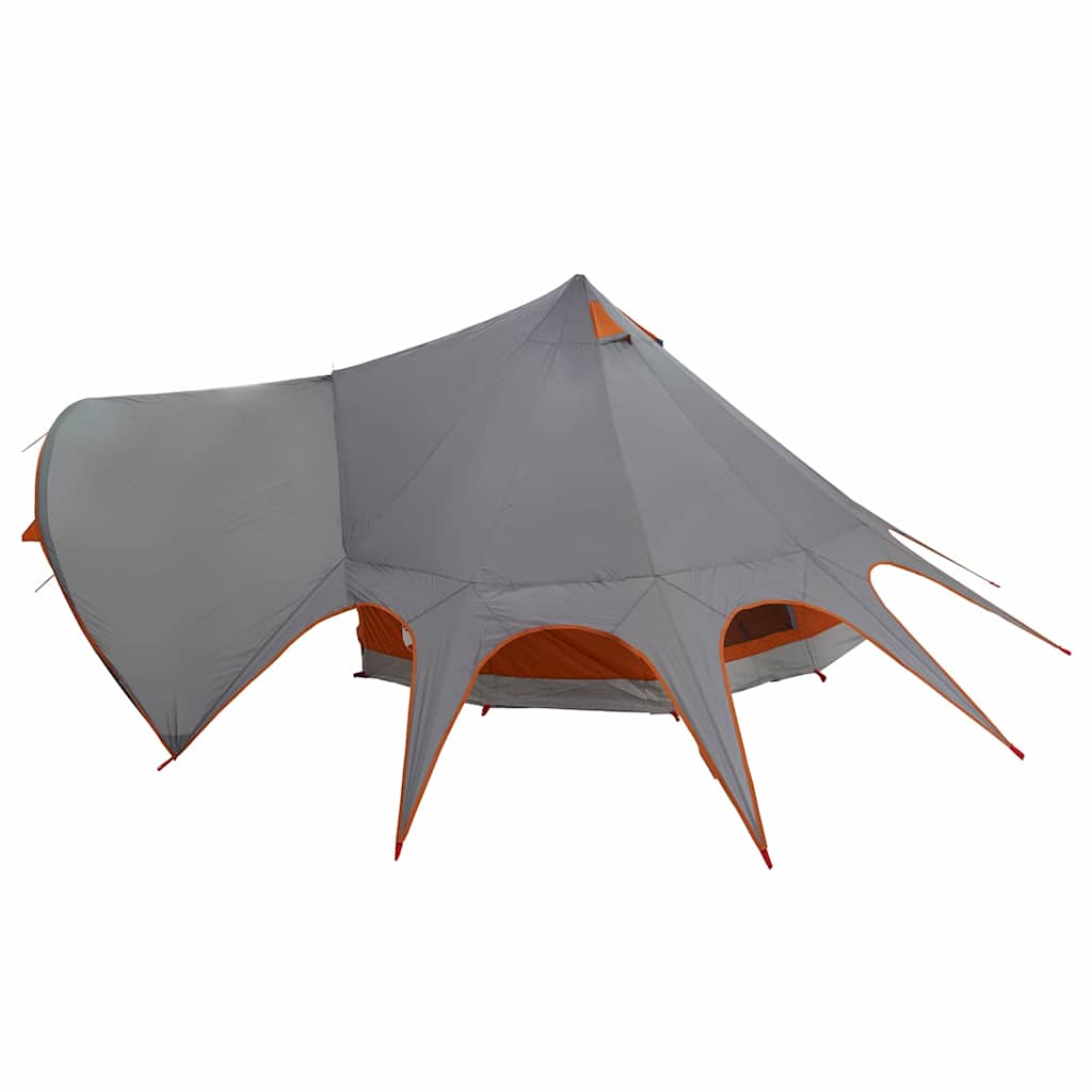 vidaXL Teepee Tent 3-Person 3-Person Grey and Orange - 312 x 312 x 197 cm
