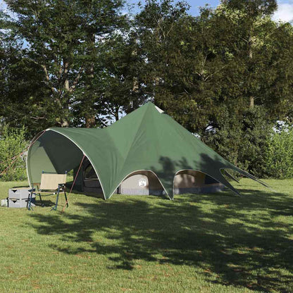 vidaXL Teepee Tent 5-Person 5-Person Green and Grey - 415 x 415 x 247 cm