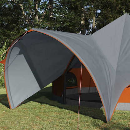 vidaXL Teepee Tent 5-Person 5-Person Grey and Orange - 415 x 415 x 247 cm