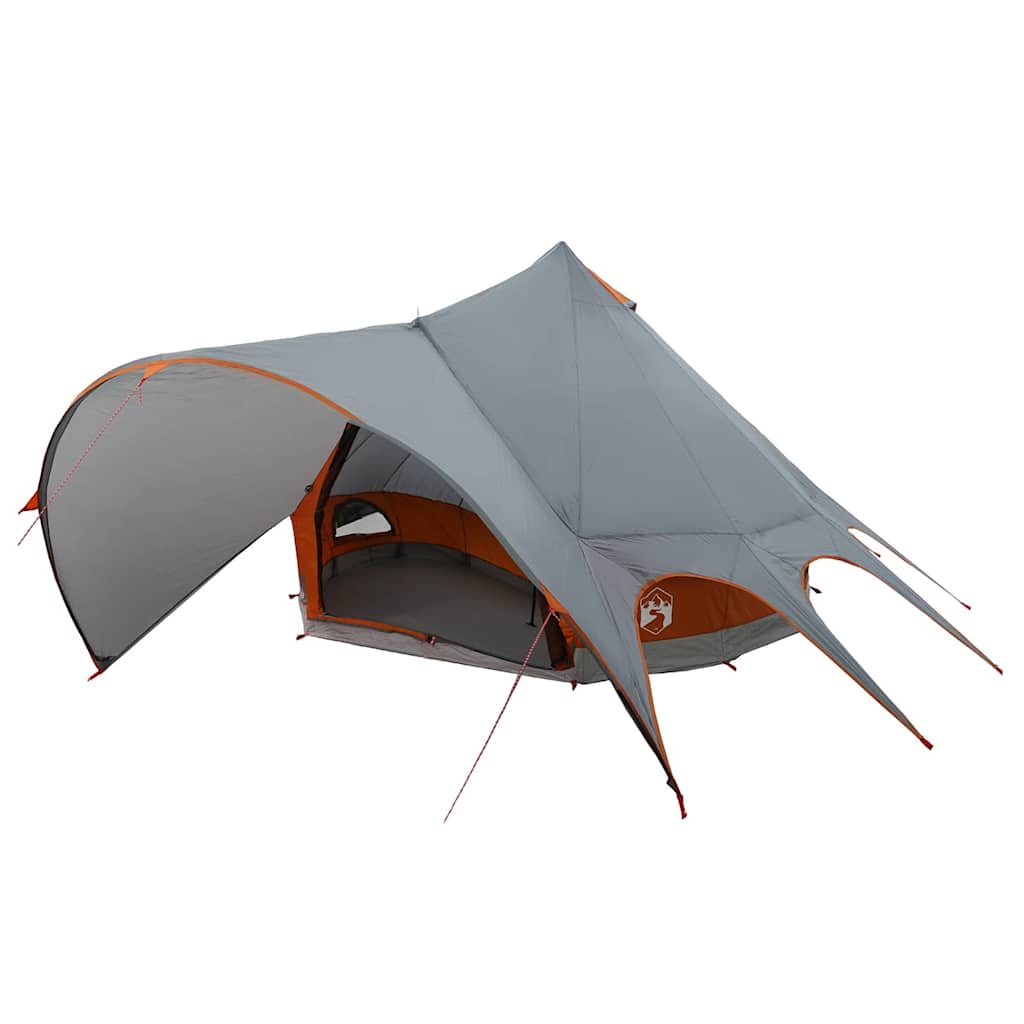 vidaXL Teepee Tent 5-Person 5-Person Grey and Orange - 415 x 415 x 247 cm