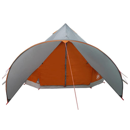 vidaXL Teepee Tent 5-Person 5-Person Grey and Orange - 415 x 415 x 247 cm