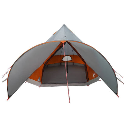 vidaXL Teepee Tent 5-Person 5-Person Grey and Orange - 415 x 415 x 247 cm