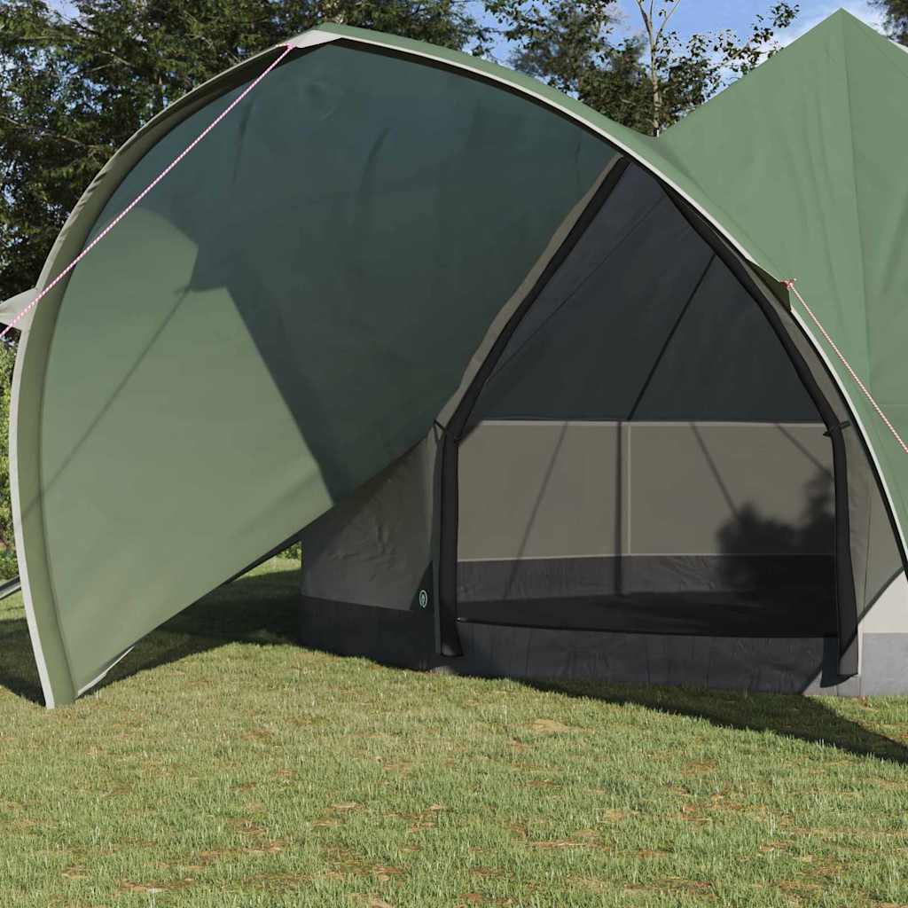 vidaXL Teepee Tent 7-Person 7-Person Green and Grey - 600 x 600 x 347 cm