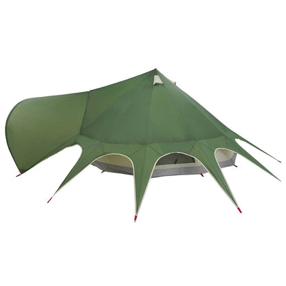 vidaXL Teepee Tent 7-Person 7-Person Green and Grey - 600 x 600 x 347 cm
