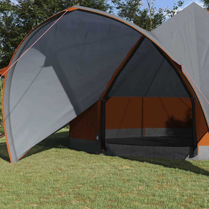 vidaXL Teepee Tent 7-Person 7-Person Grey and Orange - 600 x 600 x 347 cm
