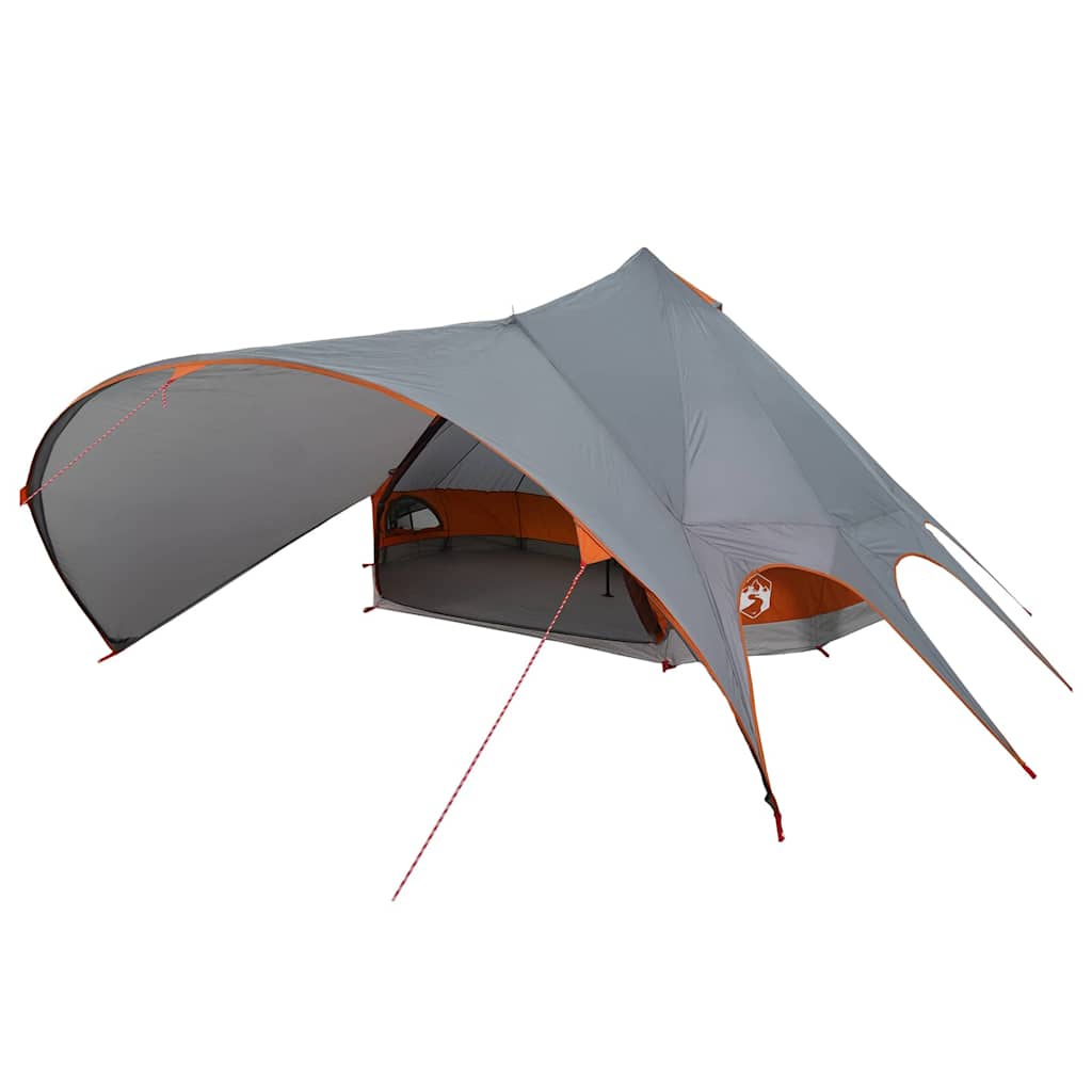 vidaXL Teepee Tent 7-Person 7-Person Grey and Orange - 600 x 600 x 347 cm
