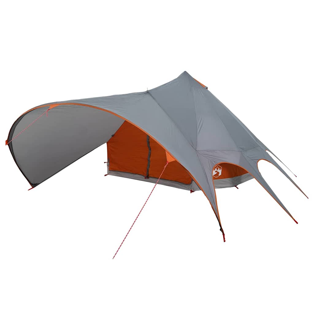 vidaXL Teepee Tent 7-Person 7-Person Grey and Orange - 600 x 600 x 347 cm
