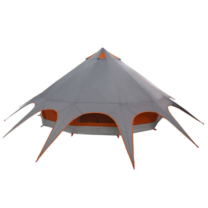 vidaXL Teepee Tent 7-Person 7-Person Grey and Orange - 600 x 600 x 347 cm