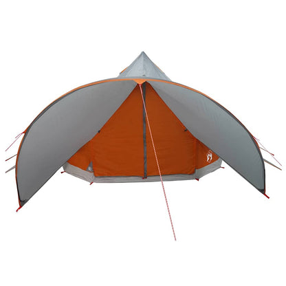 vidaXL Teepee Tent 7-Person 7-Person Grey and Orange - 600 x 600 x 347 cm
