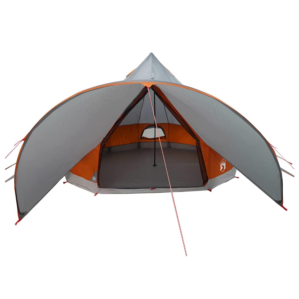 vidaXL Teepee Tent 7-Person 7-Person Grey and Orange - 600 x 600 x 347 cm