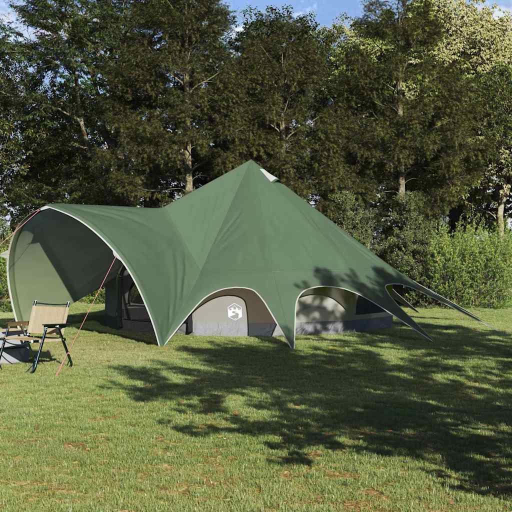 vidaXL Teepee Tent 9-Person 9-Person Green and Grey - 502 x 502 x 297 cm