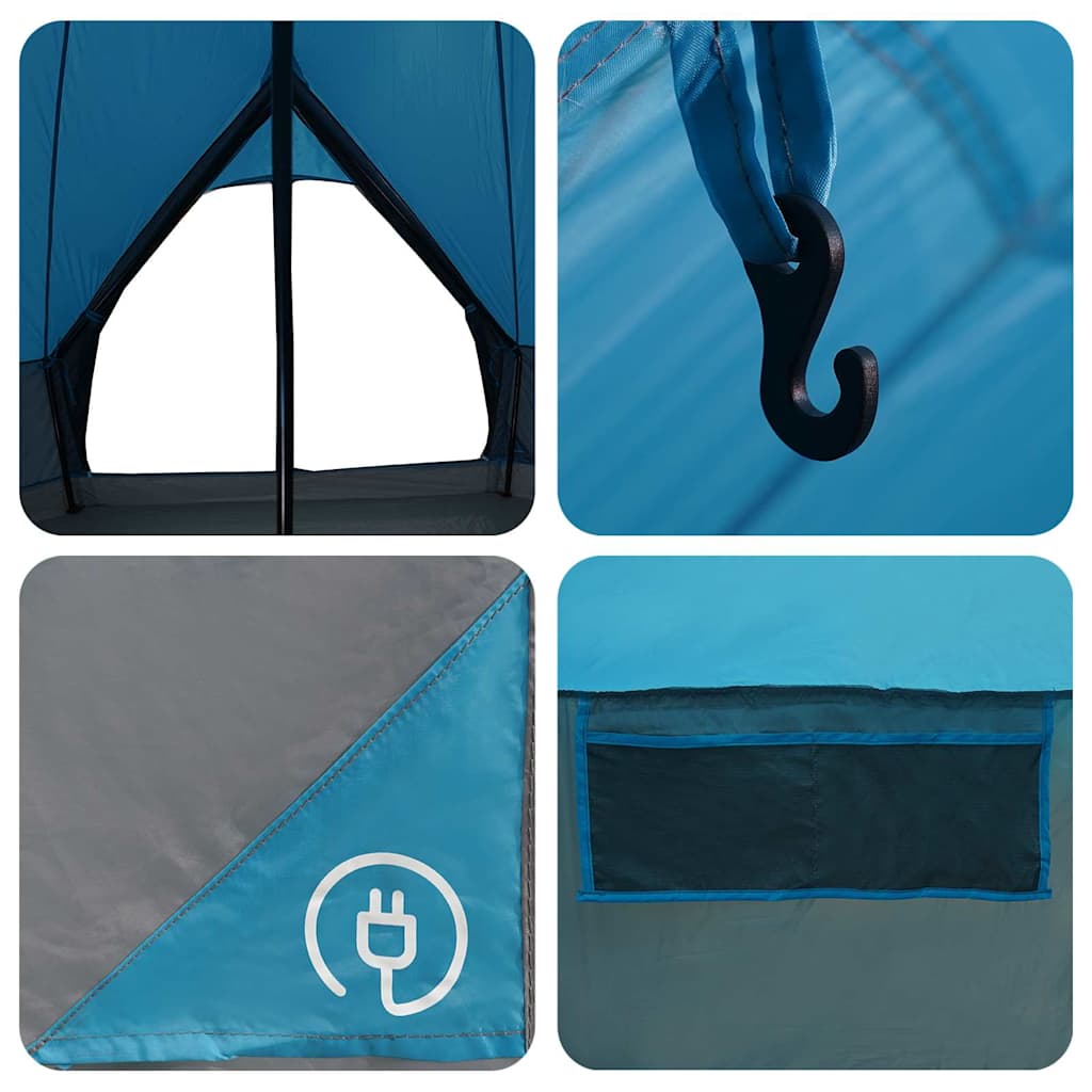 vidaXL Teepee Tent 9-Person 9-Person Blue and Grey - 502 x 502 x 297 cm