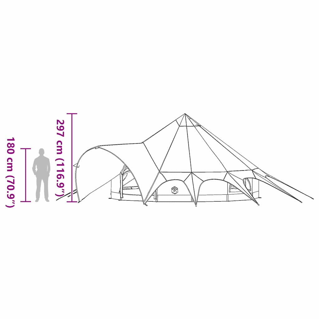 vidaXL Teepee Tent 9-Person 9-Person Blue and Grey - 502 x 502 x 297 cm
