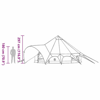 vidaXL Teepee Tent 9-Person 9-Person Blue and Grey - 502 x 502 x 297 cm
