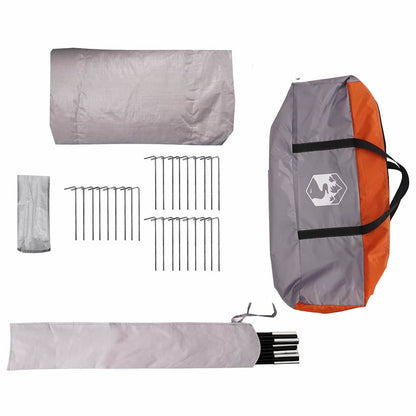 vidaXL Teepee Tent 9-Person 9-Person Grey and Orange - 502 x 502 x 297 cm
