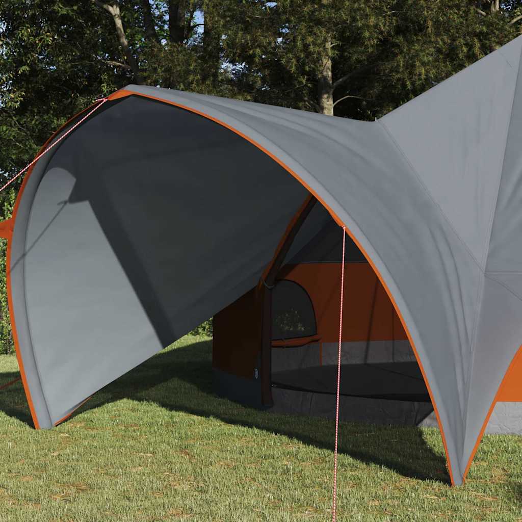 vidaXL Teepee Tent 9-Person 9-Person Grey and Orange - 502 x 502 x 297 cm